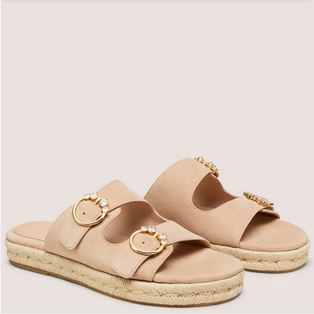 NWT STUART WEITZMAN Espadrille Flat Slide Size 9